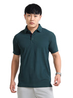 front view aeropiq polo tshirt for men Bottle Green