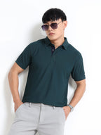 photo view aeropiq polo tshirt for men Bottle Green