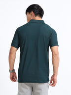 back view aeropiq polo tshirt for men Bottle Green