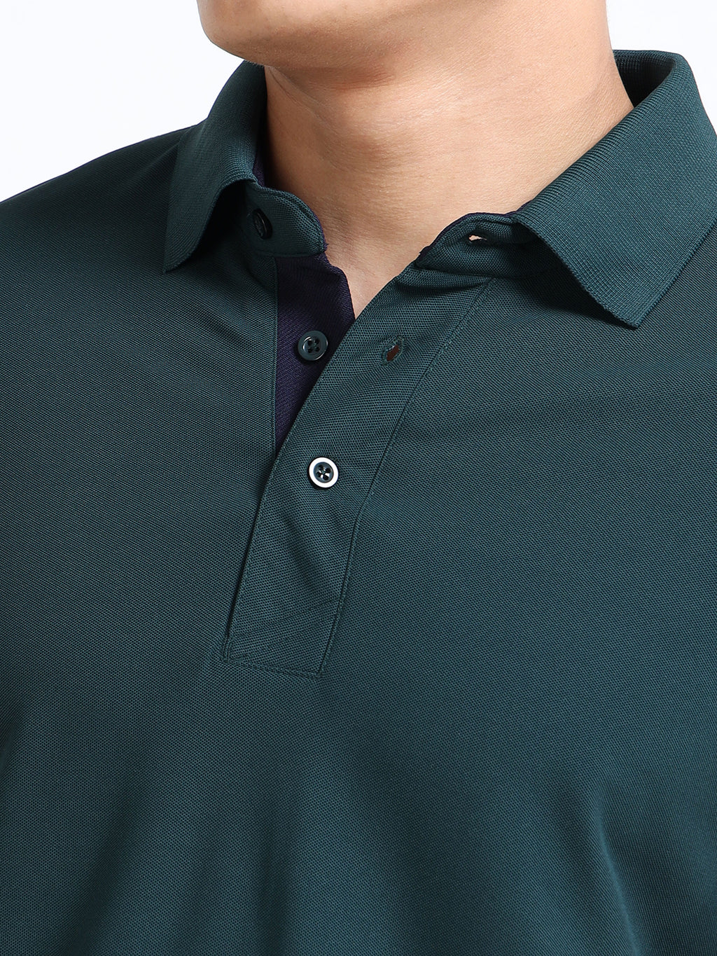 close view aeropiq polo tshirt unisex for women Bottle Green