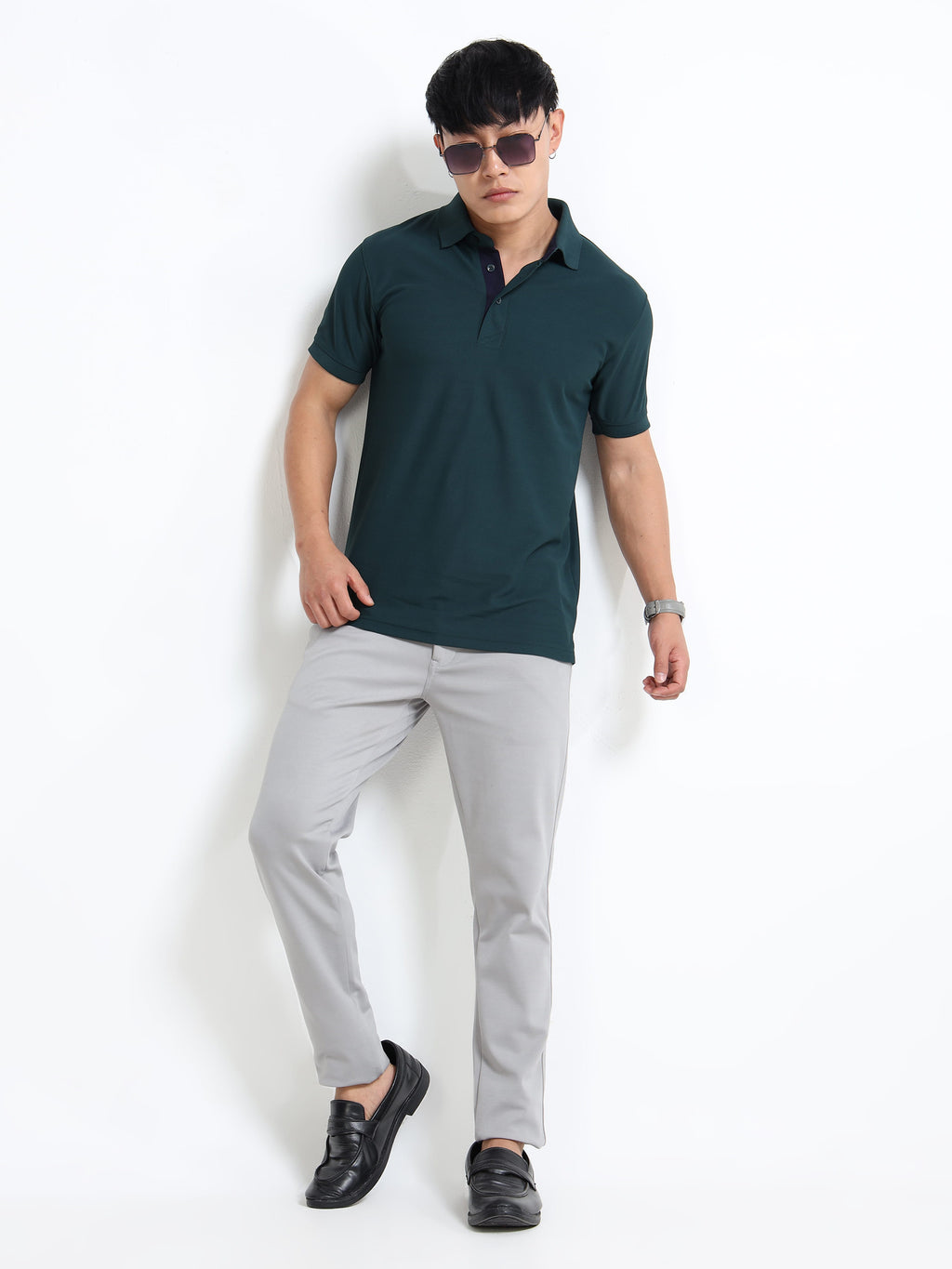 smart view aeropiq polo tshirt for men Bottle Green