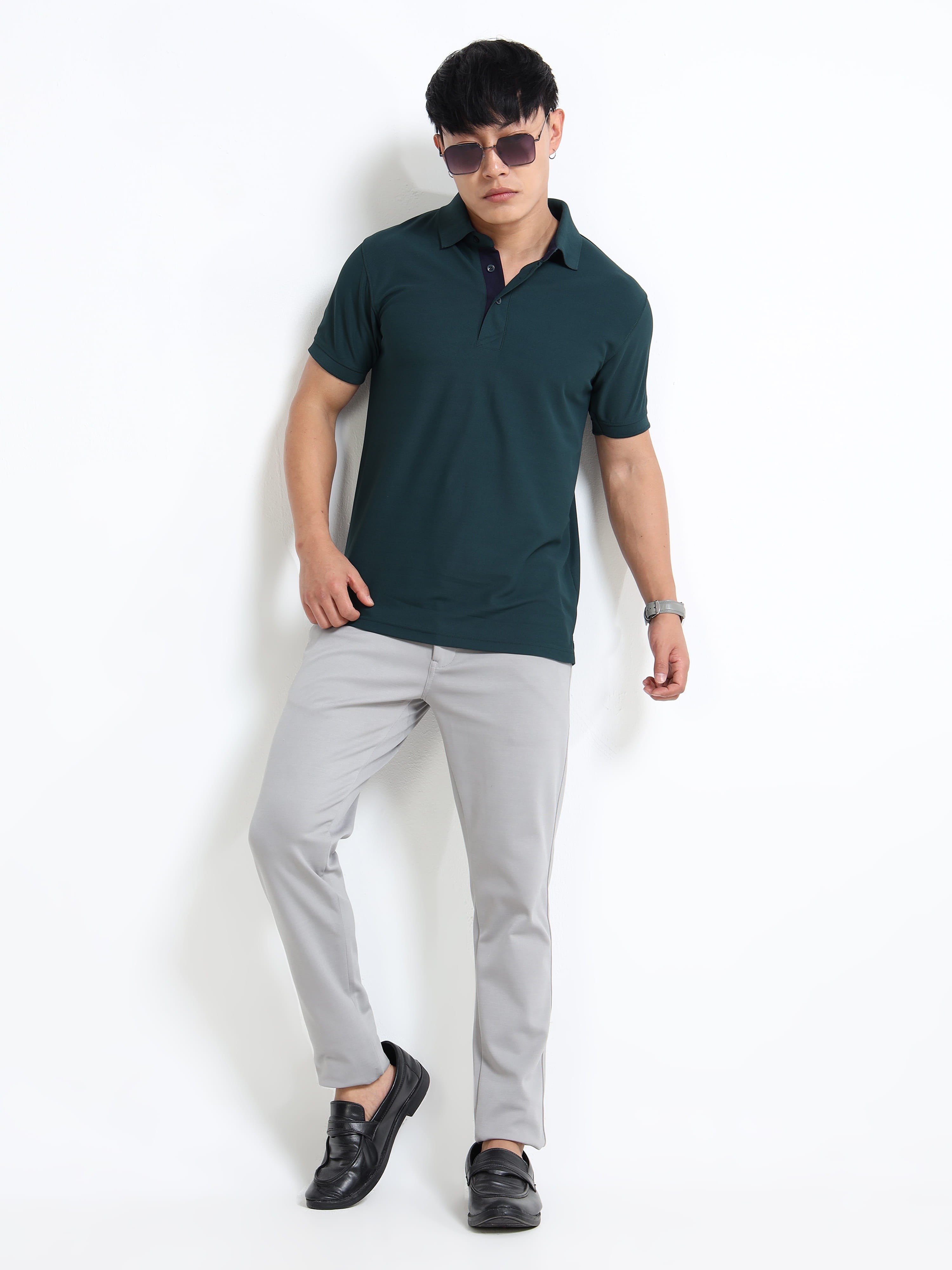 smart view aeropiq polo tshirt for men Bottle Green