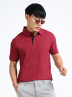 photo view aeropiq polo tshirt for men Maroon
