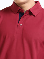 close view aeropiq polo tshirt for men Maroon