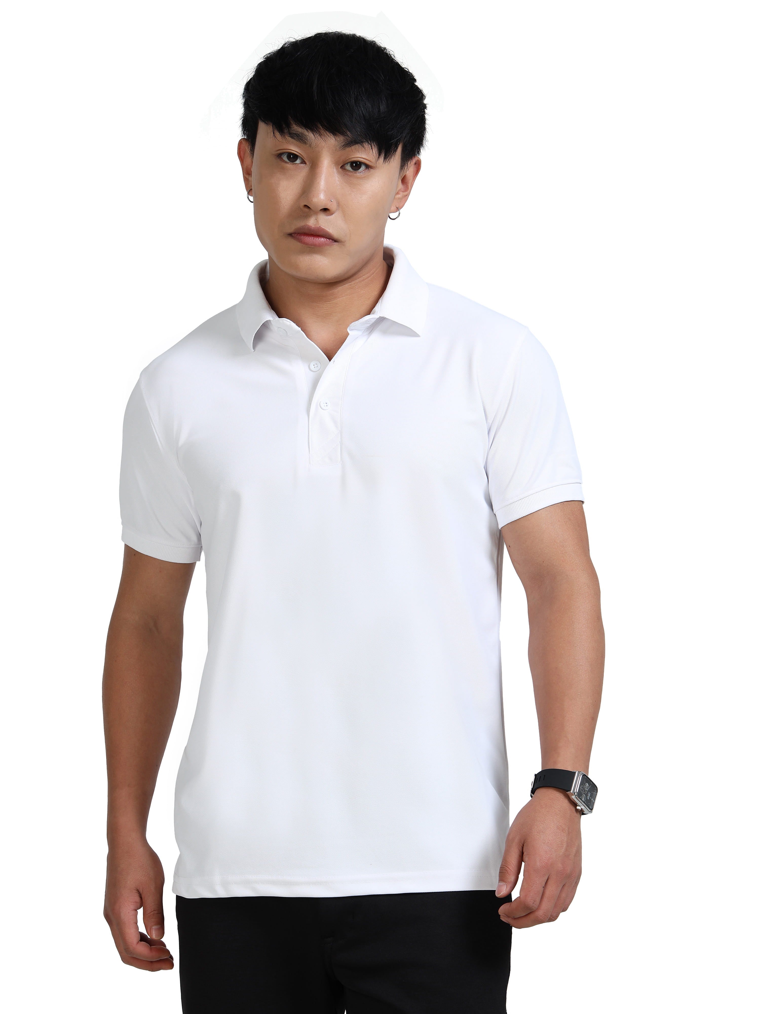 photo view aeropiq polo tshirt for men White