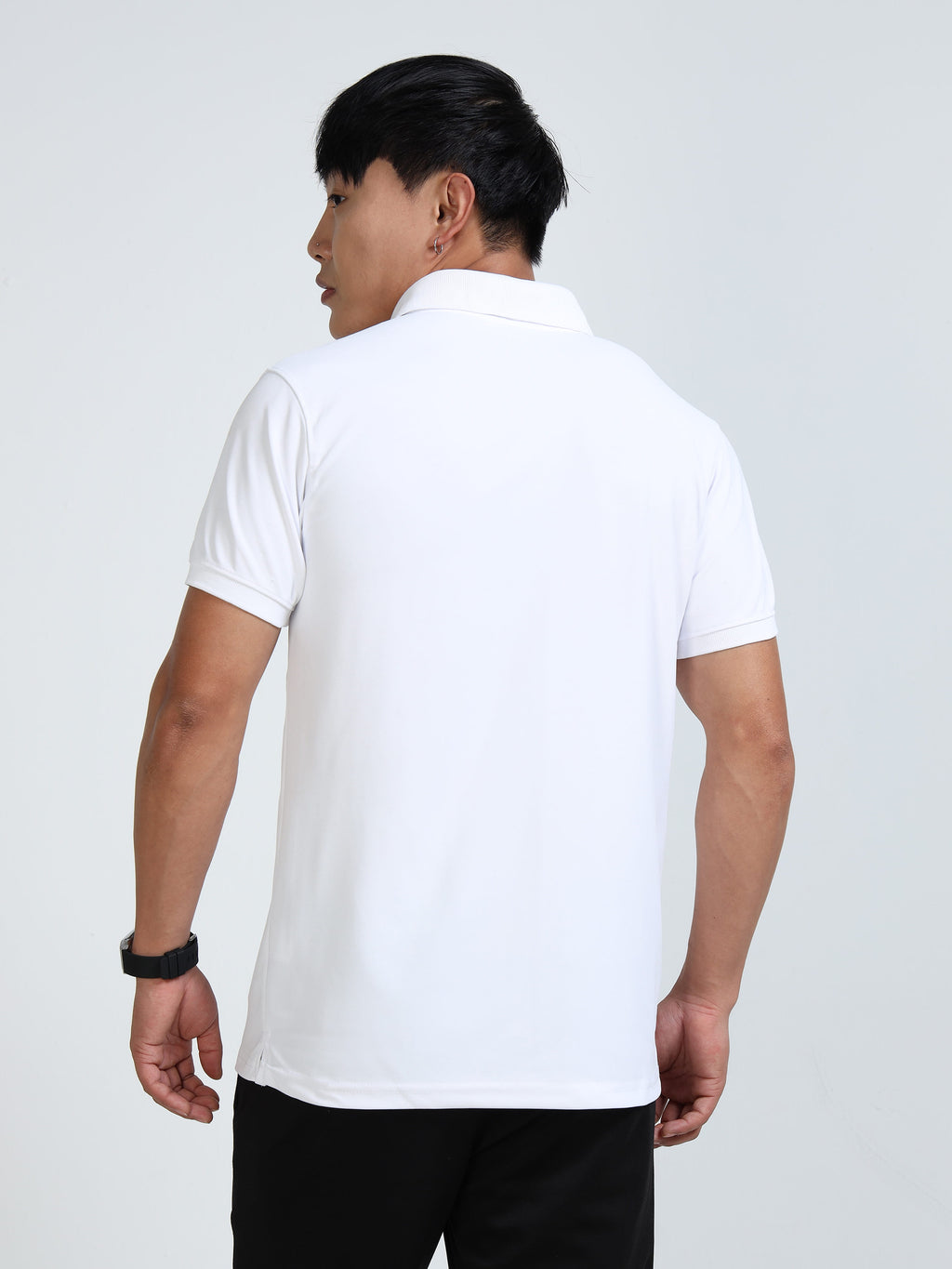 back view aeropiq polo tshirt for men White
