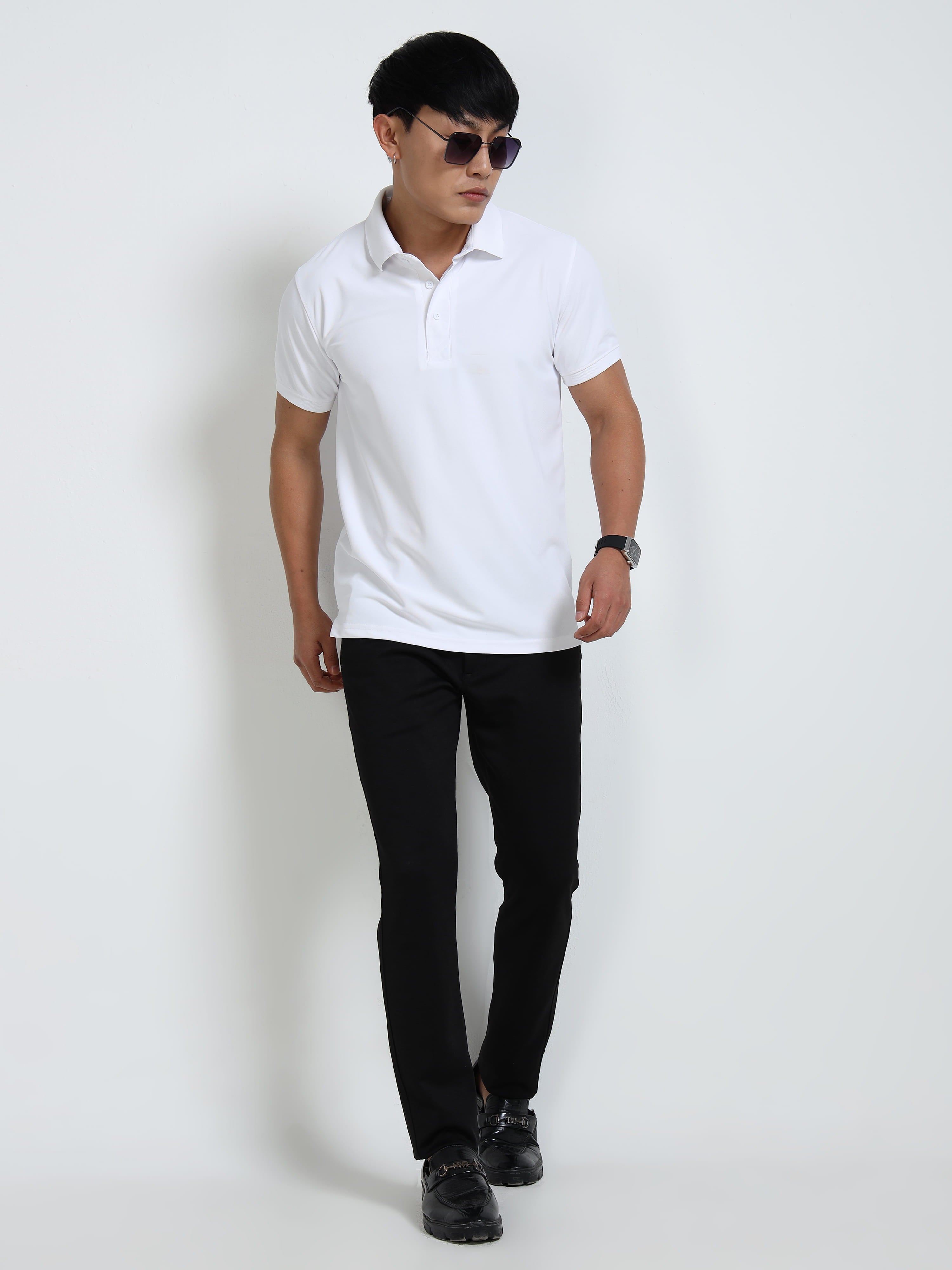 photo smart view aeropiq polo tshirt for men White