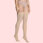Classic Duo Thigh-High Stockings (Black + Nude) – Pack of 2