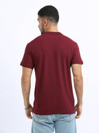 back view organic cotton polo tshirt for men Maroon