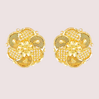 Pack of 2 Gold Finish Traditional Earrings Set for Women