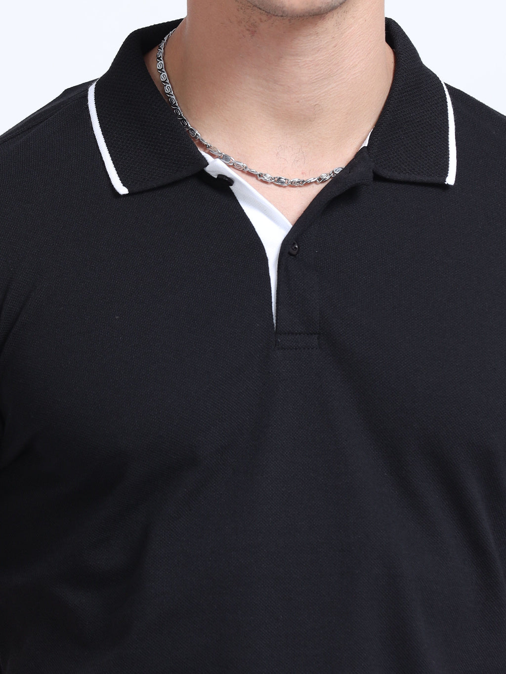 close view eco blend polo tshirt for men Black