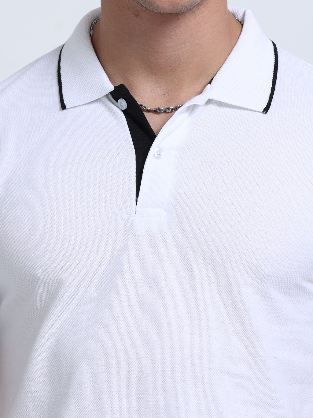 close view eco blend polo tshirt for men White