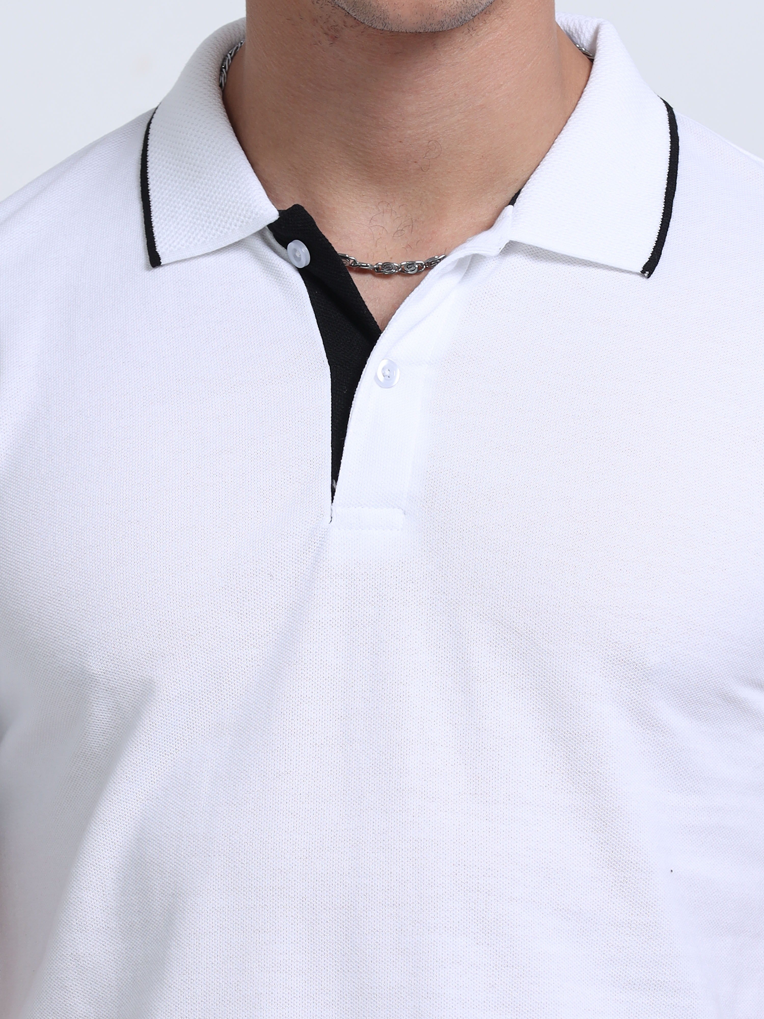 close view eco blend polo tshirt for men White