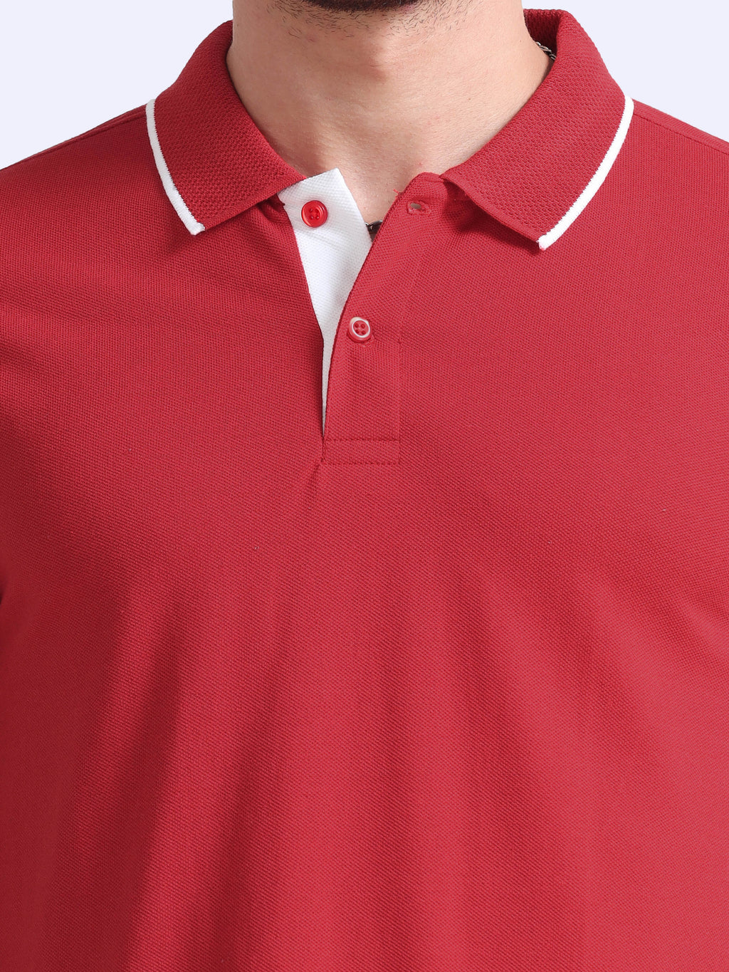 close view eco blend polo tshirt for men Red