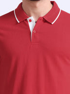close view eco blend polo tshirt for men Red