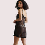 Black Enchanté Transparent Chemise – Plus Size