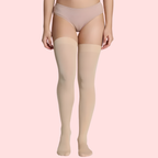 Classic Duo Thigh-High Stockings (Black + Nude) – Pack of 2