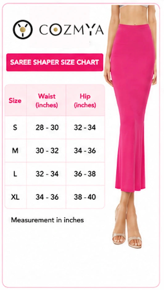 Saree Shaper size chart