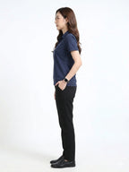 side view aeropiq polo tshirt unisex for women Navy Blue
