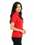 side view aeropiq polo tshirt unisex for women Red