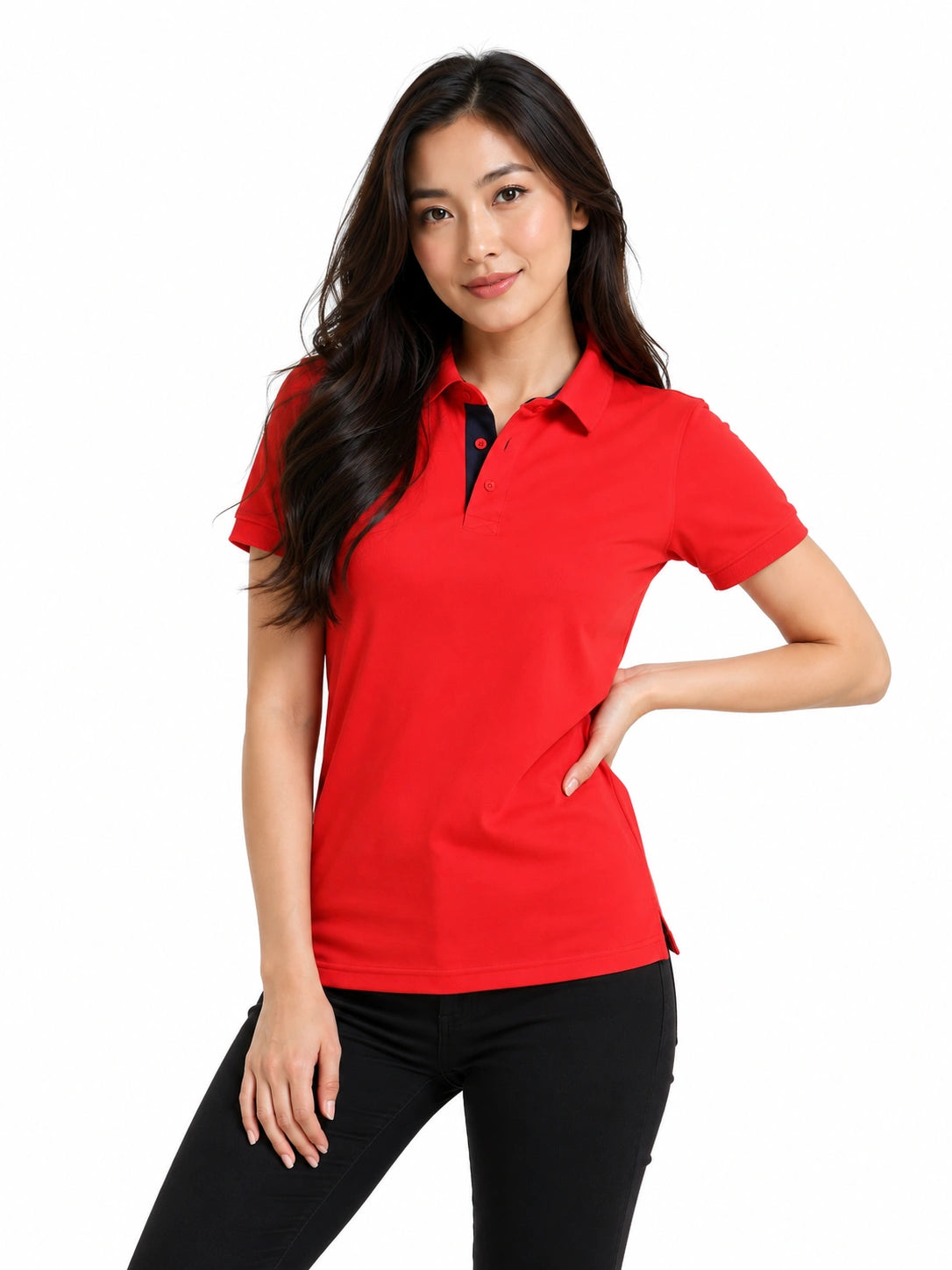 photo view aeropiq polo tshirt unisex for women Red