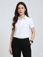 photo view aeropiq polo tshirt unisex for women White