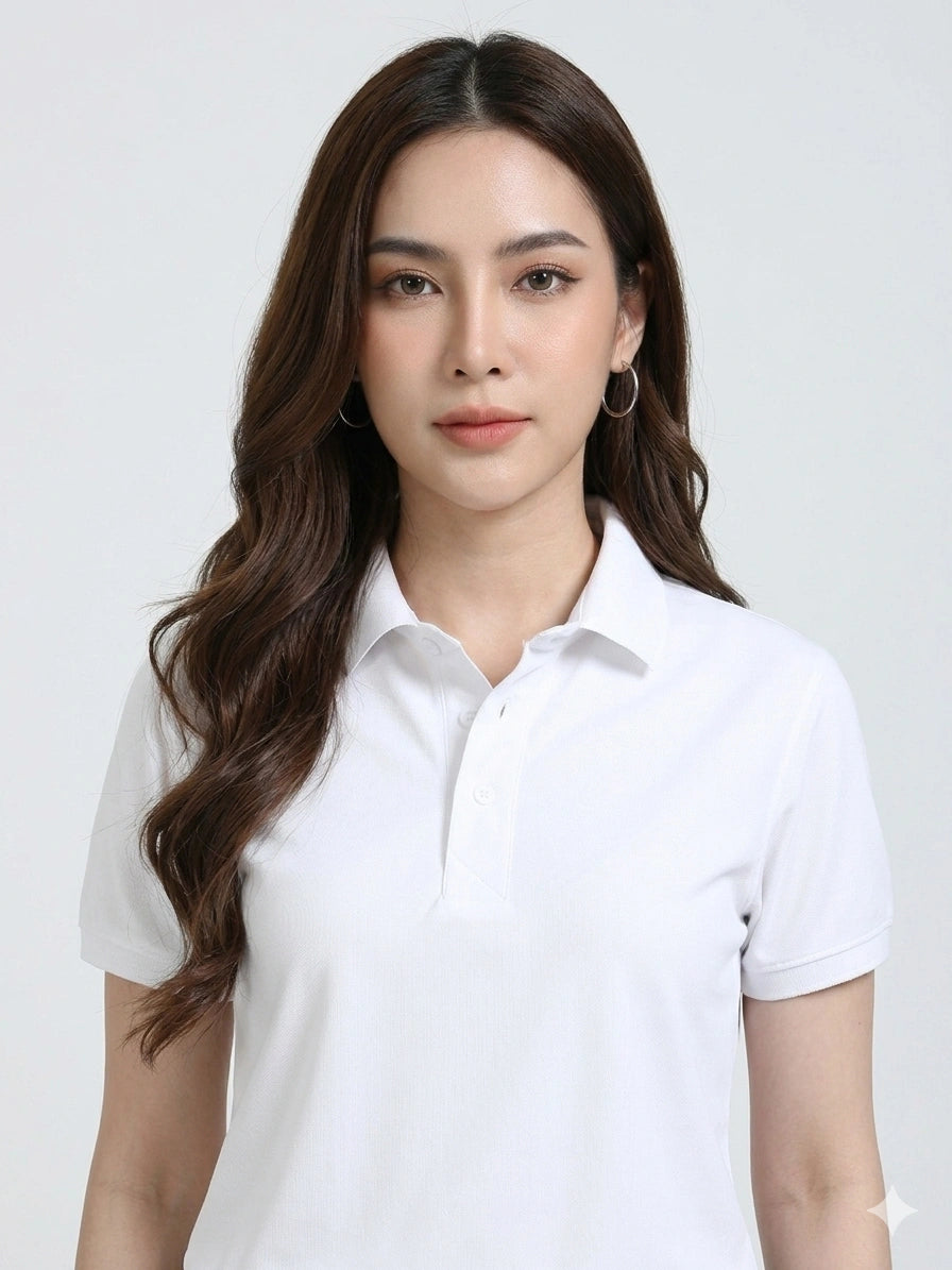 close view aeropiq polo tshirt unisex for women White