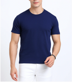 front view of man wearing t-shirt whose colour is Navy Blue