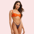 Minimalist High-Cut Thong Bikini Bottom (Bottom Only)