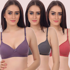 Soft & Cozy Cotton Bra-Pk Of 3