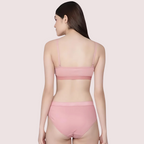 Wire-Free Women's Cotton Sports Bra Panty Set (2 pack)